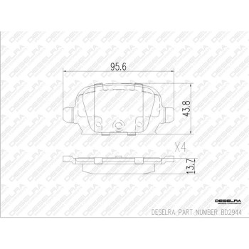 DESELRA Brake Pad Set Rear (BD2944)