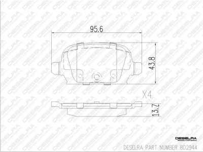 DESELRA Brake Pad Set Rear (BD2944)
