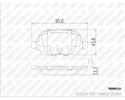 DESELRA Brake Pad Set Rear (BD2944)