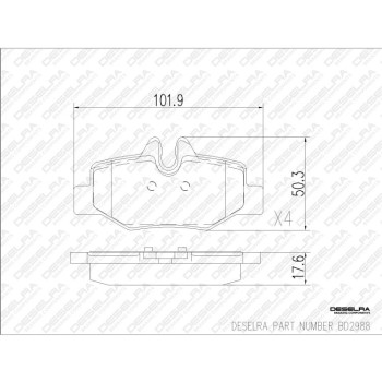 DESELRA Brake Pad Set Rear (BD2988)