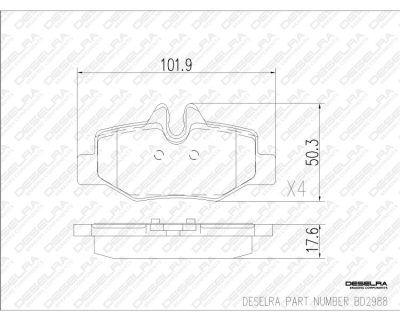 DESELRA Brake Pad Set Rear (BD2988)