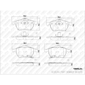 DESELRA Brake Pad Set Front (BD3070)