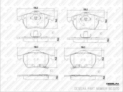 DESELRA Brake Pad Set Front (BD3070)