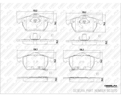 DESELRA Brake Pad Set Front (BD3070)