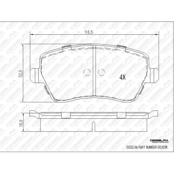 DESELRA Brake Pad Set Front (BD3234)