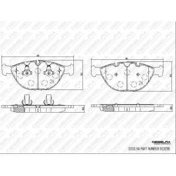 DESELRA Brake Pad Set Front (BD3236)