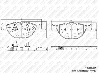 DESELRA Brake Pad Set Front (BD3236)