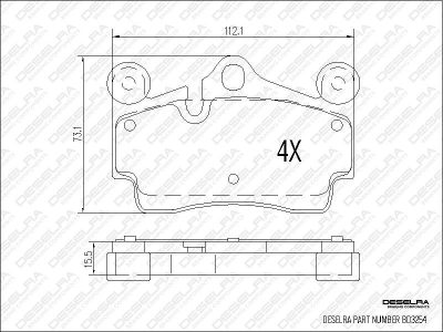 DESELRA Brake Pad Set Rear (BD3254)