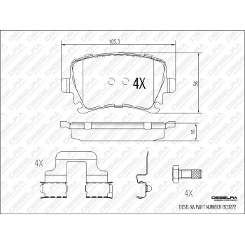 DESELRA Brake Pad Set Rear (BD3272)