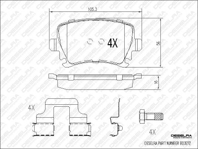 DESELRA Brake Pad Set Rear (BD3272)