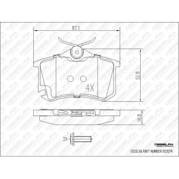 DESELRA Brake Pad Set Rear (BD3274)