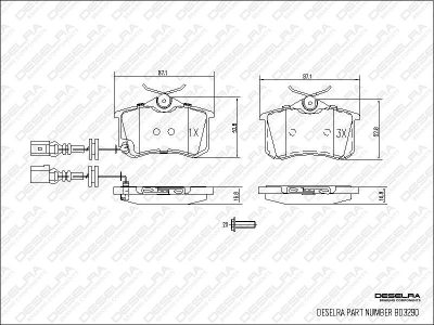 DESELRA Brake Pad Set Rear (BD3290)