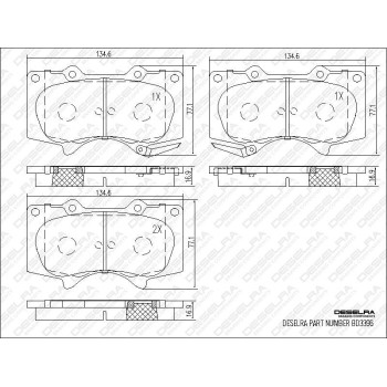 DESELRA Brake Pad Set Front (BD3396)