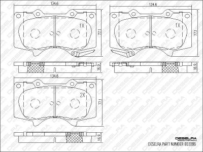 DESELRA Brake Pad Set Front (BD3396)