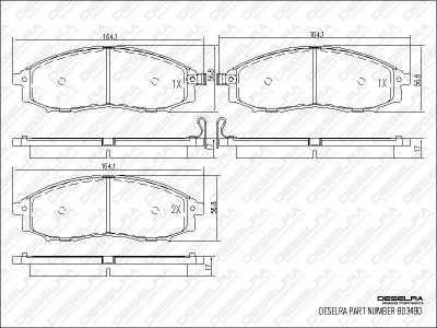 DESELRA Brake Pad Set Front (BD3490)