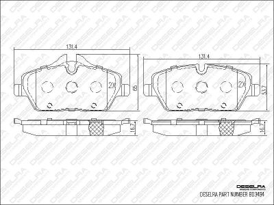 DESELRA Brake Pad Set Front (BD3494)