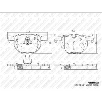 DESELRA Brake Pad Set Rear (BD3496)