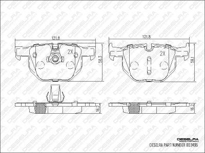 DESELRA Brake Pad Set Rear (BD3496)