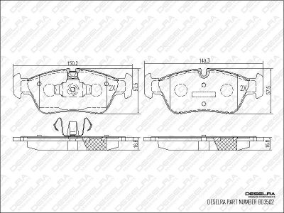 DESELRA Brake Pad Set Front (BD3502)