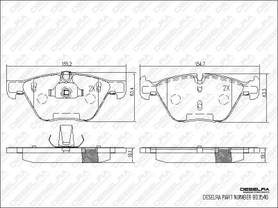 DESELRA Brake Pad Set Front (BD3546)