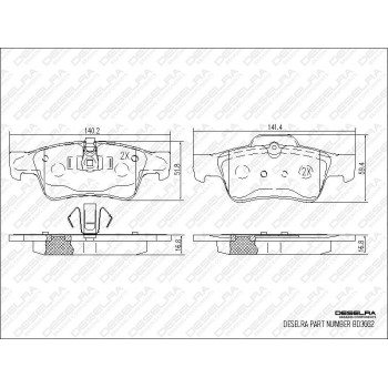 DESELRA Brake Pad Set Rear (BD3662)