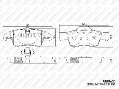 DESELRA Brake Pad Set Rear (BD3662)