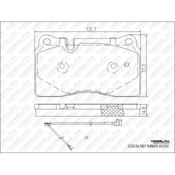 DESELRA Brake Pad Set Front (BD3754)