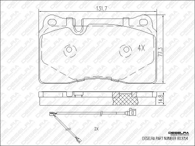 DESELRA Brake Pad Set Front (BD3754)