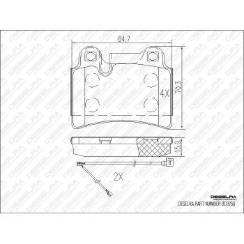 DESELRA Brake Pad Set Rear (BD3756)