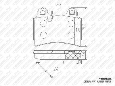 DESELRA Brake Pad Set Rear (BD3756)