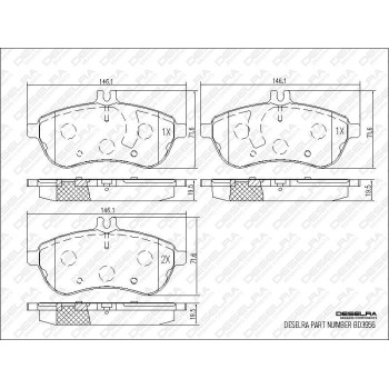 DESELRA Brake Pad Set Front (BD3956)