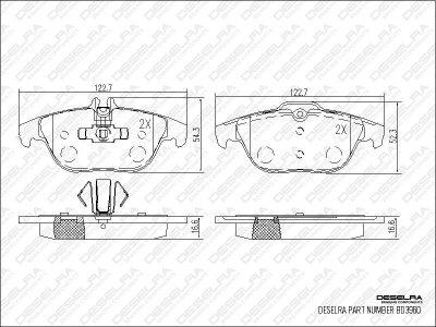 DESELRA Brake Pad Set Rear (BD3960)