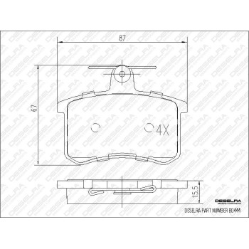 DESELRA Brake Pad Set Rear (BD444)