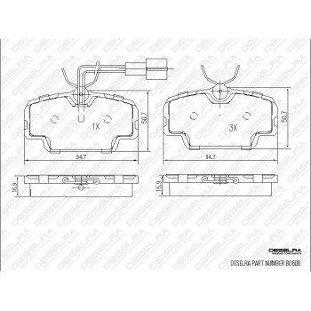 DESELRA Brake Pad Set Front (BD606)