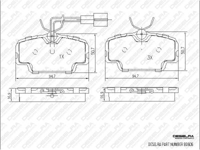 DESELRA Brake Pad Set Front (BD606)