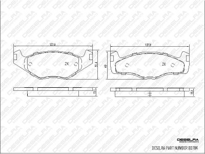 DESELRA Brake Pad Set Front (BD784)