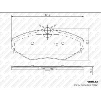 DESELRA Brake Pad Set Front (BD8352)