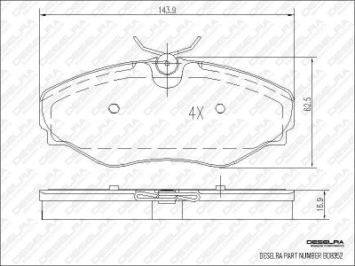 DESELRA Brake Pad Set Front (BD8352)