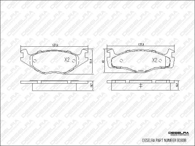 DESELRA Brake Pad Set Front (BD838)