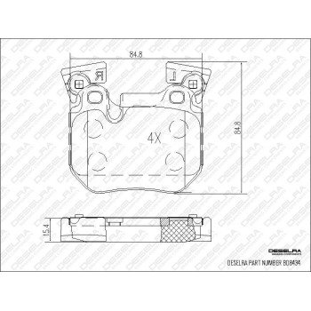 DESELRA Brake Pad Set Rear (BD8434)