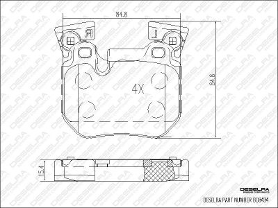 DESELRA Brake Pad Set Rear (BD8434)