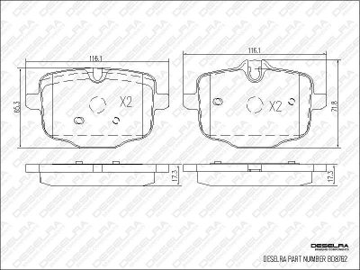DESELRA Brake Pad Set Rear (BD8762)