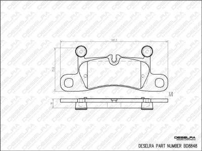 DESELRA Brake Pad Set Rear (BD8848)