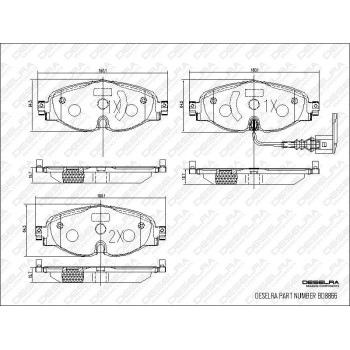 DESELRA Brake Pad Set Front (BD8866)