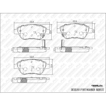 DESELRA Brake Pad Set Front (BD8972)