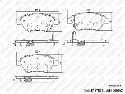 DESELRA Brake Pad Set Front (BD8972)