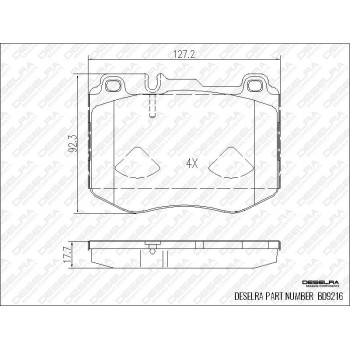 DESELRA Brake Pad Set Front (BD9216)