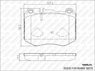 DESELRA Brake Pad Set Front (BD9216)
