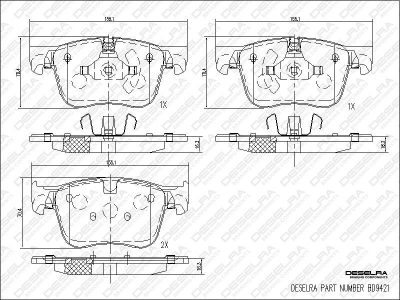 DESELRA Brake Pad Set Front (BD9421)