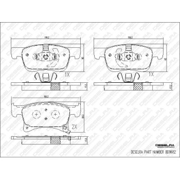 DESELRA Brake Pad Set Front (BD9682)